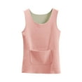 thumbnail image 2 of Ropa interior térmica para mujer, blusa de poliéster de color liso de terciopelo de doble cara, cálida, sin costuras, cuello redondo, talla grande, 2 of 8