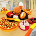 thumbnail image 4 of CVLNCYCLING Educational Toys for Children 3-5,Kids Toys,Kids Pretend Play Food Sets Fake Food Toy Toddler Play Kitchen Accessories Pizza Hamburger & Sandwich Toys For Boys Girls （20Pcs）, 4 of 8