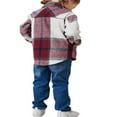 thumbnail image 4 of Family Matching Women Girls Flannel Plaid Jacket Shacket Long Button Down Shirt Coat, 4 of 5
