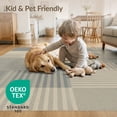 thumbnail image 4 of ODIKA 6'x9' Washable Area Rug Striped Colorblock With Layered Color Grids And Boho Modern Accents Abstract for Dining Room, Under Table, Office Décor, Non-Slip Chair-Friendly, 4 of 7