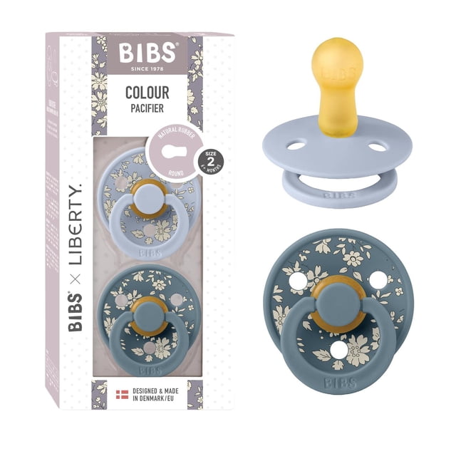 Chupetes BIBS Liberty Dusty Blue Mix de Diseño Exclusivo y Látex Natural, Talla 1 (6-18 Meses)