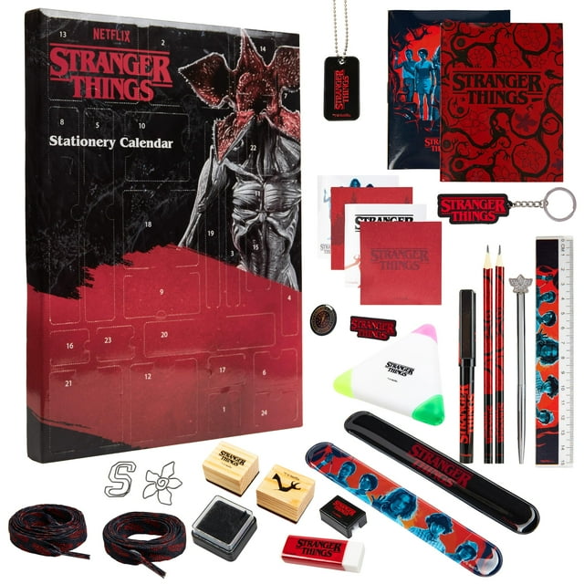 Calendario de Adviento Stranger Things 2024 con papelería y accesorios