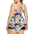 thumbnail image 4 of Gubotare Women Plus Size Tankini Swimsuits Flowy 2 Pieces Bathing Suits with Shorts,Light Blue L, 4 of 4