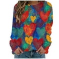 thumbnail image 5 of AUNVITO Women's Valentine's Day Sweatshirt Long Sleeve Round Neck Pullover with Heart Print Casual and Trendy Style, 5 of 5