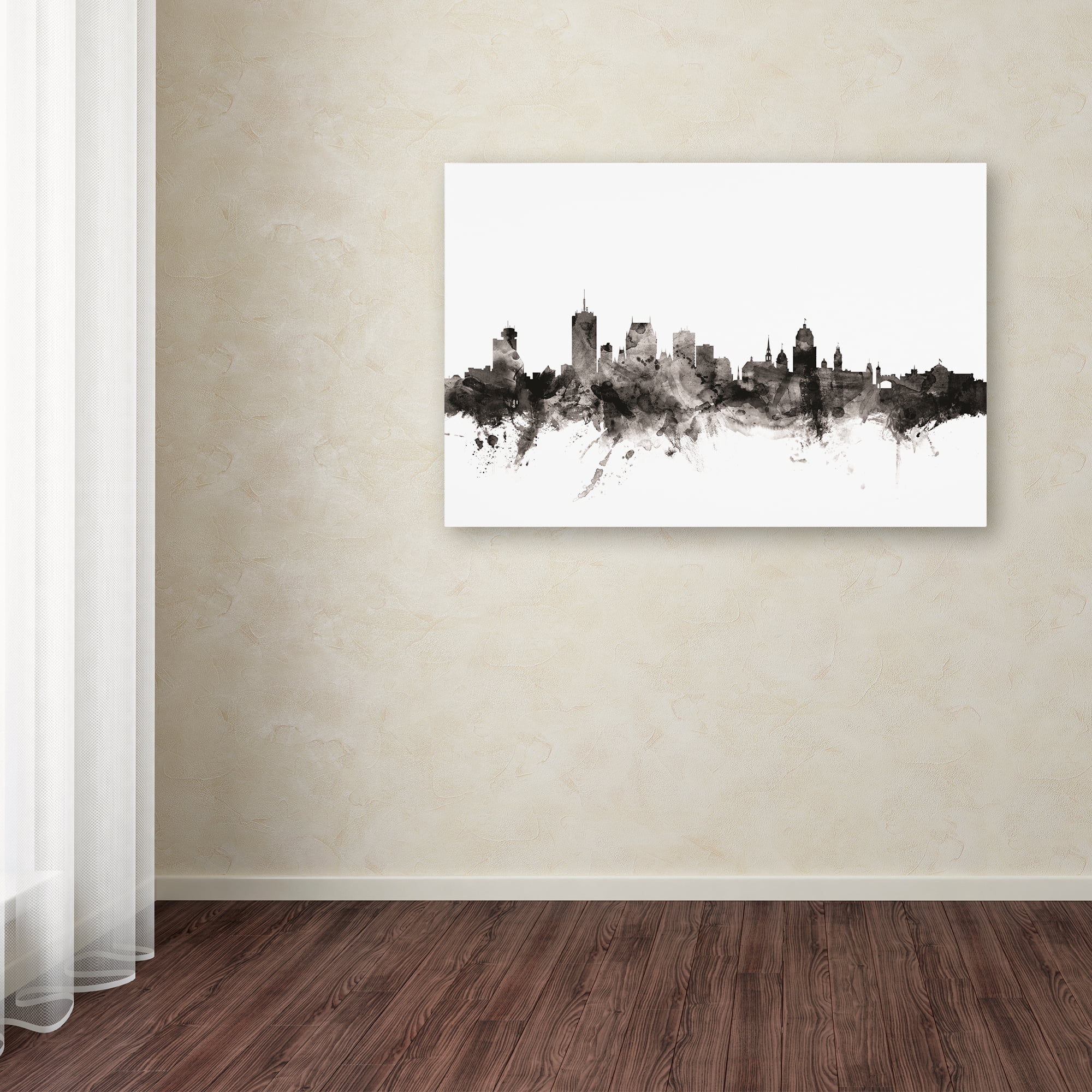 Trademark Fine Art 'Quebec Canada Skyline' Canvas Art by Michael Tompsett