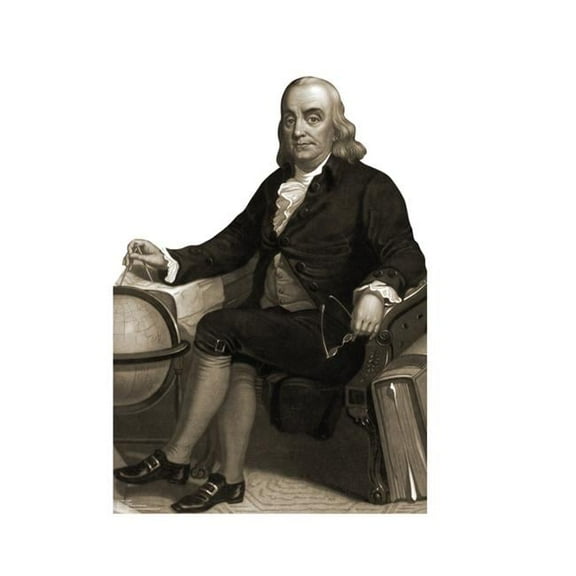 52 x 37 in. Benjamin Franklin Cardboard Cutout