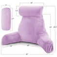 thumbnail image 5 of Nestl Reading Pillow, Extra Large Bed Rest Pillow with Arms – Premium Shredded Memory Foam TV Pillow, Detachable Neck Roll & Lumbar Support Pillow - Lavender Purple, 5 of 7