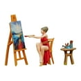 thumbnail image 3 of Figuras de niña en miniatura, modelo de resina, figura de gente pequeña realista pintada a mano para 1 87, 3 of 9