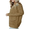 thumbnail image 4 of Women Cable Knitted Cardigan Outwear Solid Color Long Sleeve Open Front Sweater Jacket with Pockets, 4 of 6