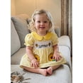 thumbnail image 4 of BemeyourBBs Newborn Baby Girl Summer Clothes Smocked Romper Dress Infant Baby Girls Summer Sunflower Dress Outfit Cute Embroidery Collar Short Bubble Sleeve Plaid Print Jumpsuit Playsuit, 4 of 9