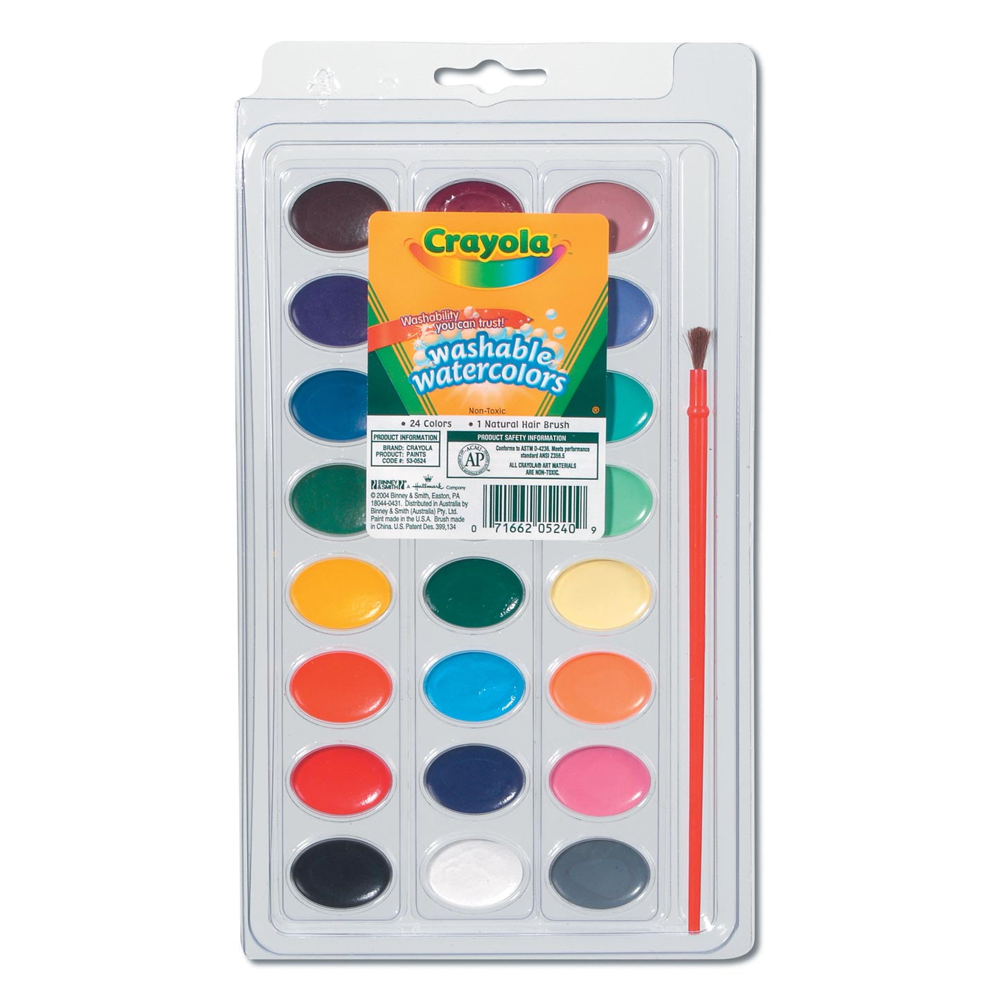 Crayola Washable Watercolors 24 Count With Paint Brush - Walmart.com