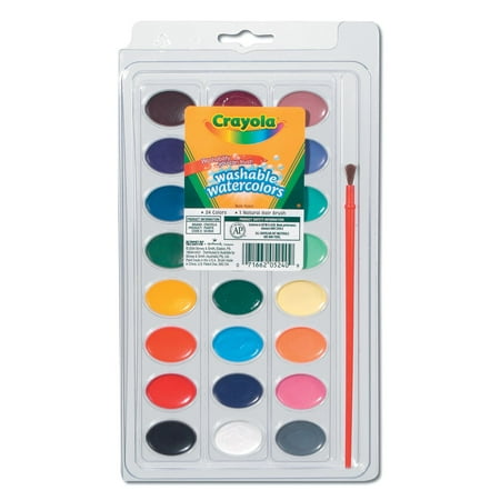 Crayola Washable Watercolors 24 Count With Paint (Best Washable Paint For Walls)