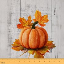 Homewish Vintage Harvest Pumpkin 01, Rustic Leaf Plant Room Decor Fabric by the Yard, Teens Kids Child Sewing Fabric, Lightweight Room Decor