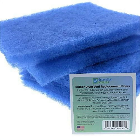 Essential Values 24-Pack Replacement Home Filters for BetterVent Indoor Dryer Vent