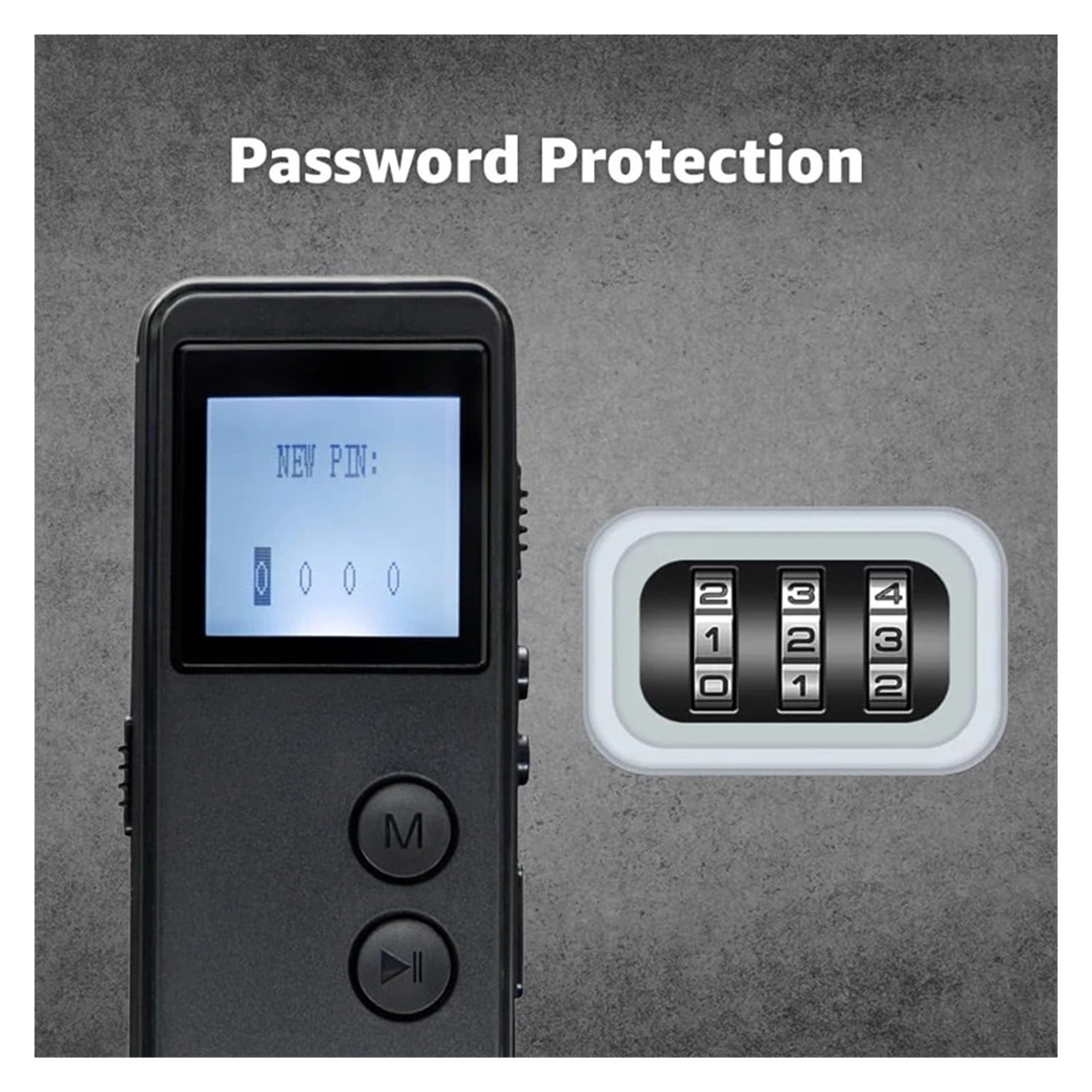 Digital Voice Activated Recorder, 3072Kpbs HD Dual MIC Tape Recorder Device Recording ,Excellent Sound Quality
