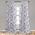 thumbnail image 2 of Hibiscus Window Curtains, Watercolor Design Japanese Vibes Flowers Vintage with Neutral Petals, Lightweight Decor 2-Panel Set with Rod Pocket, Pair of - 28"x95", Pale Blue Pale Lavender, by Ambesonne, 2 of 3