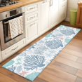 thumbnail image 2 of 2'x6' Rug Runners for Hallways Kitchen, Blue Coastal Non Slip Entryway Beside Floor Carpet Runner, Summer Nautical Starfish Beach Coral Washable Laundry Room Bedroom Throw Rugs Mat for Family Pet, 2 of 8