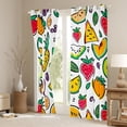 thumbnail image 3 of Manfei Cartoon Pineapple Curtains Pack of 2 (42x84 Each) for Teen, Red Strawberry Grapes Curtains Blackout, Topic Fruit Print Bedroom Curtains, Window Curtains Bedroom Decor, 3 of 6