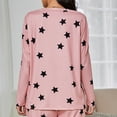 thumbnail image 6 of Joyshaper Womens Cotton Pajama Set Long Sleeve Tops Jogger Pants with Pockets Loungewear Sets(Pink Stars-2X), 6 of 7