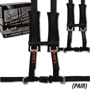 4 Point Harness with 2 Inch Padding (Ez Buckle Technology) (Black (Pair))