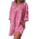 thumbnail image 2 of Puntoco Vestido De Manga Corta Con Cuello En V, Vestido De Verano Con Estampado De Botones Y Manga Tres Cuartos Para Mujer, Rosa S, 2 of 4