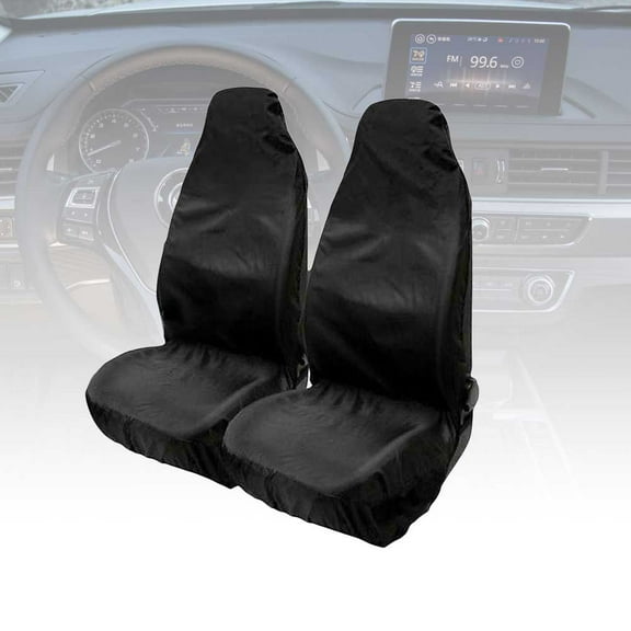 Worgeous Black Car Seat Cover Set for Decoration Made of Polyester Protect Against Dust and Dirt Suitable for Most Cars 2Pcs