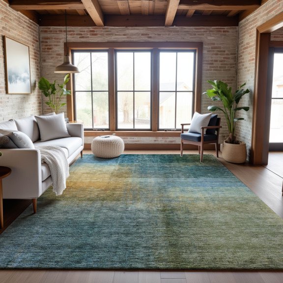 Addison Rugs Mayfield Premium Machine Washable Transitional Modern Blue Rectangle Rug, 10' x 14'
