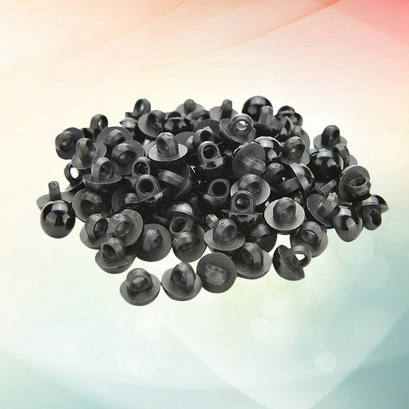 Supvox Small Craft Buttons Round Buttons Black Resin 100Pcs