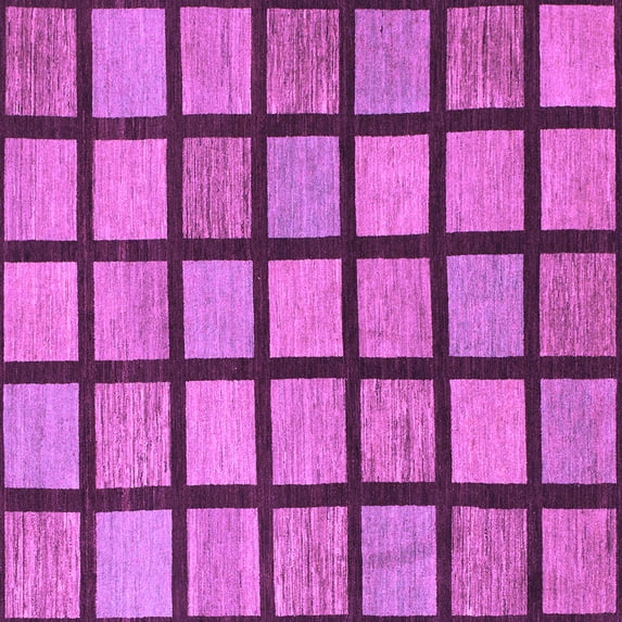 Ahgly Company Indoor Square Checkered Purple Modern Area Rugs, 8' Square