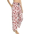 thumbnail image 2 of Naloa Red Football Print Women’s Ultra-Soft Comfy Pajama Lounge Pants with Pockets & Drawstring, 2 of 8