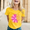 thumbnail image 2 of TSADFHJI Hauts pour Femmes à Manches Longues Chandail d'Automne pour Femmes T-Shirt Imprimé à Manches Courtes Col Rond Haut Blouse TTTG Jaune, 2 of 5