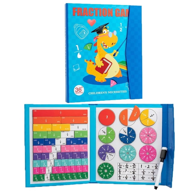 Rompecabezas magnético de fracciones, 110 piezas para primaria, juego de círculos de fracciones, juegos de aprendizaje de fracciones, juguetes para niños, estudiantes, material de educación en casa.