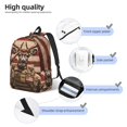 thumbnail image 3 of Disketp Patriotic Deer Soldier Salute print Canvas Backpack Lightweight Travel Daypack Student Rucksack Laptop Backpack-Medium, 3 of 5