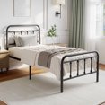 thumbnail image 5 of Novilla Metal Bed Frame Twin Size - Modern Minimalist Victorian Style with Headboard, 5 of 7