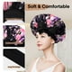 thumbnail image 4 of Gorro de seda satinada Arqumi para mujeres que duermen, 2 unidades, negro+rosa, 4 of 7