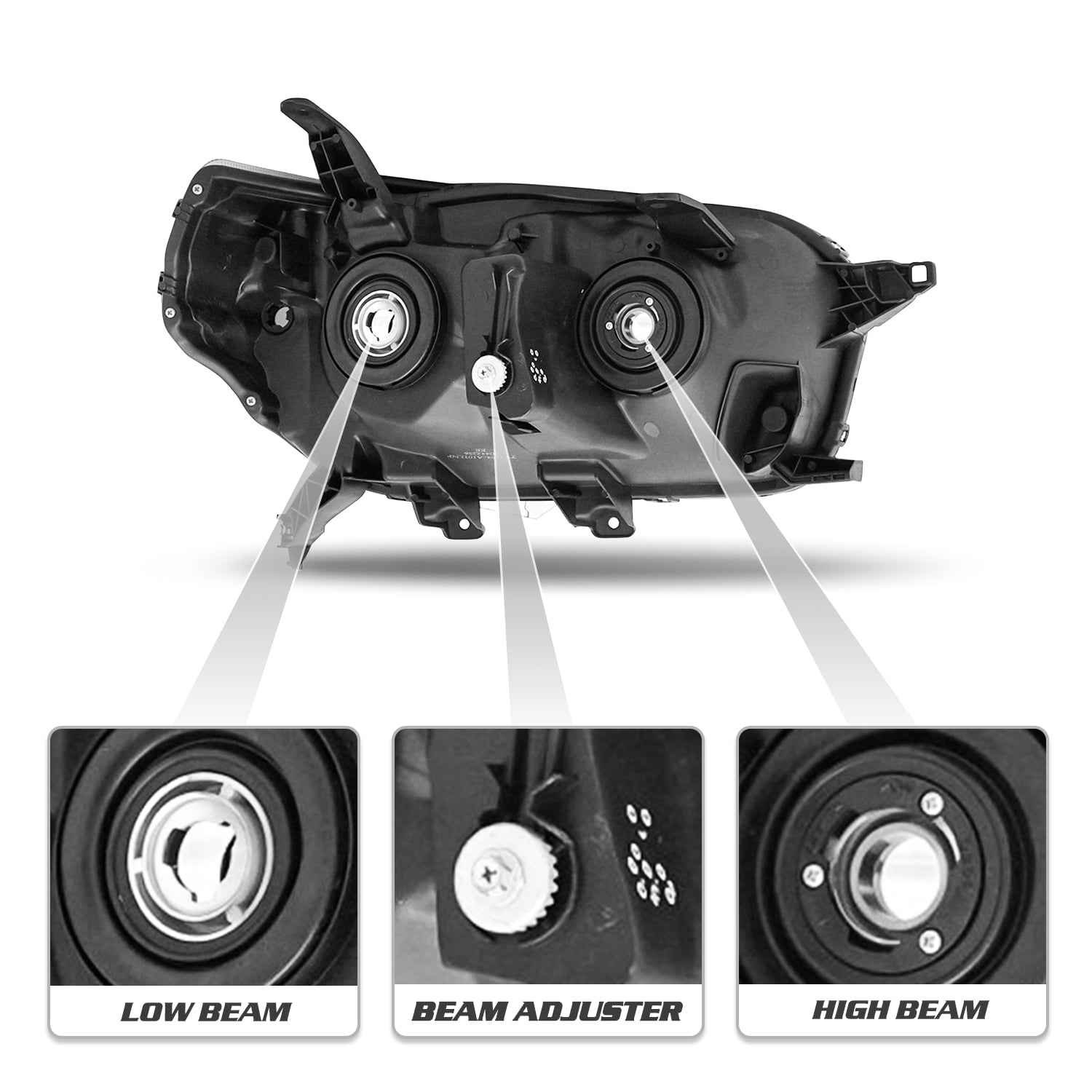 For 2010-2013 Toyota 4Runner Assembly Headlights  LH+RH Set