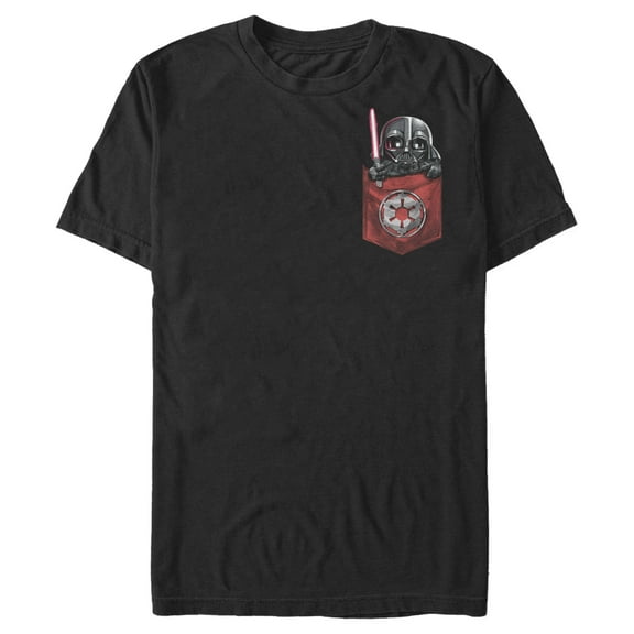 Men's Star Wars Vader Cutie Pocket Graphic Tee Black 5X Large