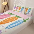thumbnail image 3 of Homewish Colorful Cute Carrot Zipper Full Size Comforter Sets with Fitted Sheet and 2 Pillowcases,Watercolor Kawaii Polka Dots Zipper Bedding Set For Kids Girls,Reversible,4-Piece, 3 of 7