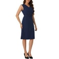 thumbnail image 4 of INSPIRE CHIC Women's Work Professional Sleeveless A-Line Dress XL Dark Blue, 4 of 6