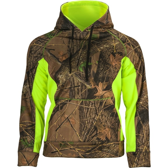 TrailCrest Women's Camo & Neon Green  Soft Shell Waterproof & Windrpoof Hoody Sweatshirt, XS
