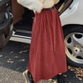 thumbnail image 5 of THDHVS Women's Skirts,Women Solid Color Corduroy Maxi Skirt with Detachable Belt High Waist Flowy for Fall Winter Season Elegant and Casual Long Skirt,Skirts for Women Trendy, 5 of 8