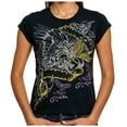 thumbnail image 5 of vigerkar Women's Shirts Clothes Vintage Graphic Tee Y2k 2000s Goth Top Women Short Sleeve Streetwear, Pack of 2 (Red 1PCS & Dark Gray 1PCS, L), 5 of 5