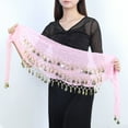 thumbnail image 4 of Byworldtasic Womens Belly Dance Hip Scarf Mini Skirt with Gold Coins Belly Dancer Belt Scarf Skirt, 4 of 5