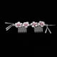 thumbnail image 2 of 2 uds pinzas para el pelo de cristal Yuyangstore con flores de plata nupcial Peine lateral Rosado, 2 of 7