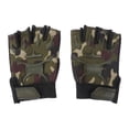 thumbnail image 1 of BRIGHTFUFU 1 Par Niños Deportes Medio dedo Guantes de escalada de montaña Guantes de ciclismo para niños Ejército Verde al aire libre, 1 of 8