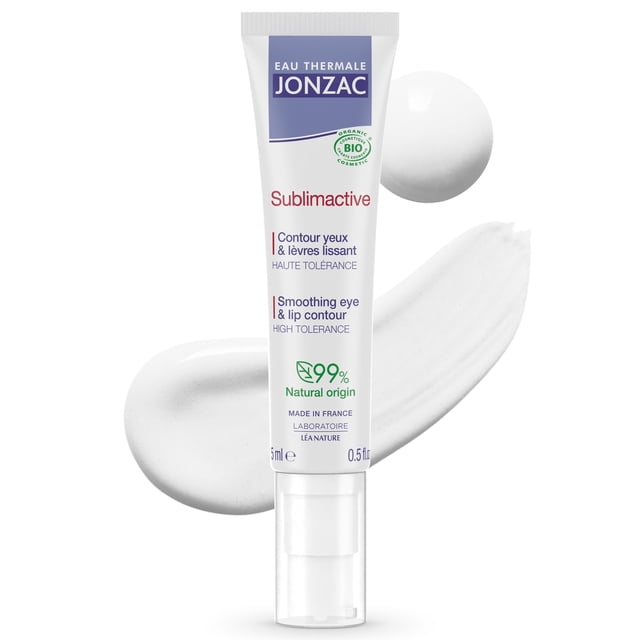 Eau Thermale Jonzac Sublimactive Crema orgánica antienvejecimiento para contorno de ojos y labios - Reduce las líneas finas y los ojos hinchados - Reduce las ojeras - Cuidado natural de la piel - pa
