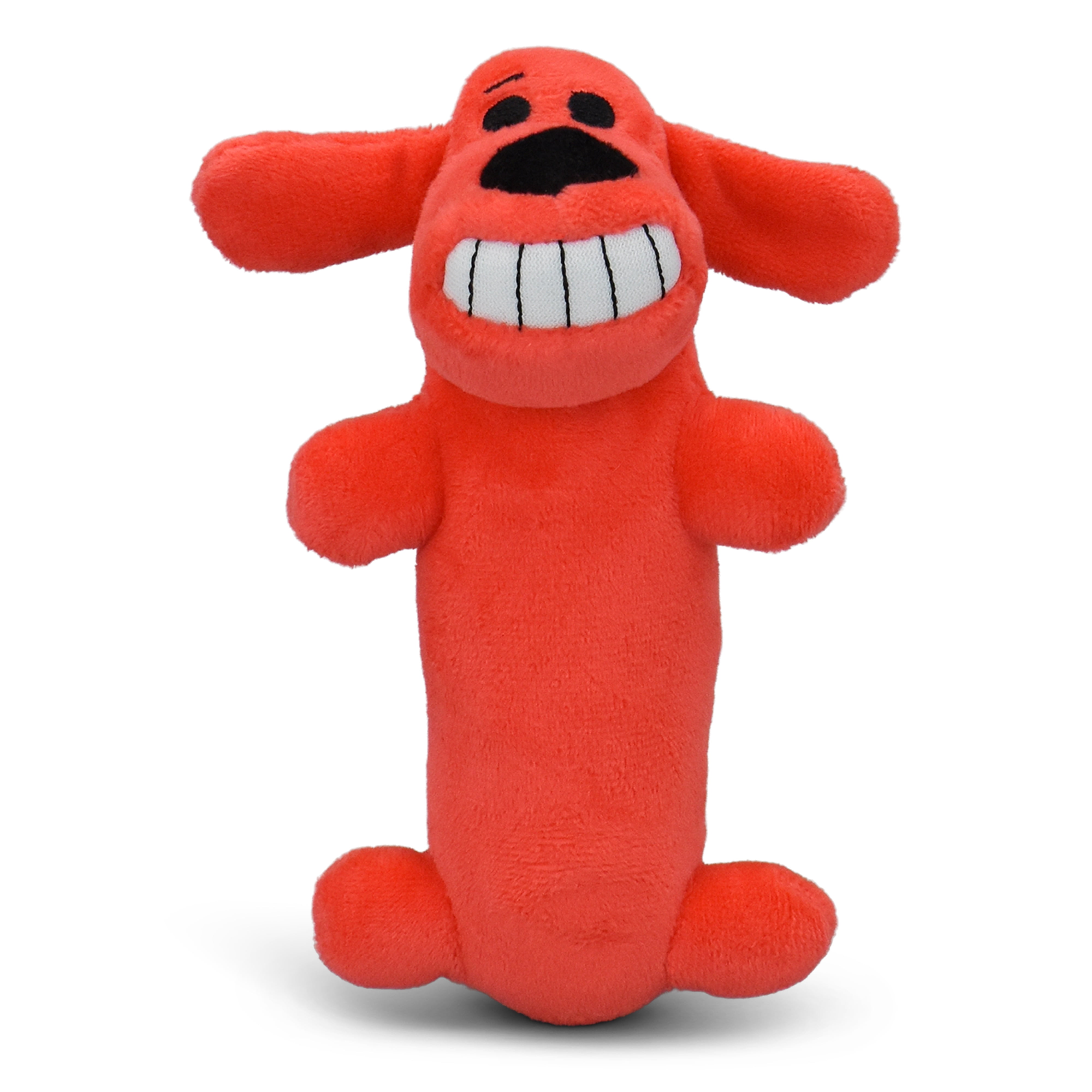 (3 pack) Multipet Smiling Loofa Plush Dog Toy with Squeaker, 6 inch