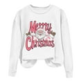 thumbnail image 4 of asdoklhq Christmas Shirts for Women Christmas Printed Crew Neck Long Sleeve Pullover Hoodie White S, 4 of 4