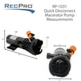 thumbnail image 3 of RecPro 12 Volt RV Macerator Pump, Portable 12GPM Sewage Waste Grinder Pump, 3 of 12