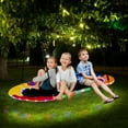 thumbnail image 4 of WYDK 700 lbs 60" Giant Platform Swing with Light, Tree Swing with Adjustable Hanging Ropes, Waterproof 600D Oxford Fabric, Indoor/Outdoor Swing for Kids, Adults, Playground, Backyard (Colorful), 4 of 9